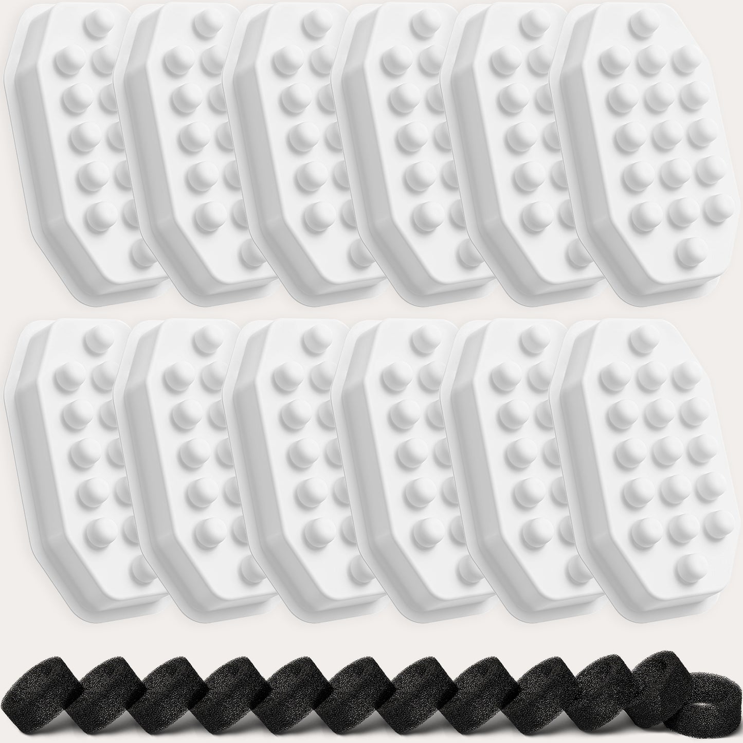 12-Pack Replacement Filters and Sponges for Oval 108oz/3.2L Cat fountain