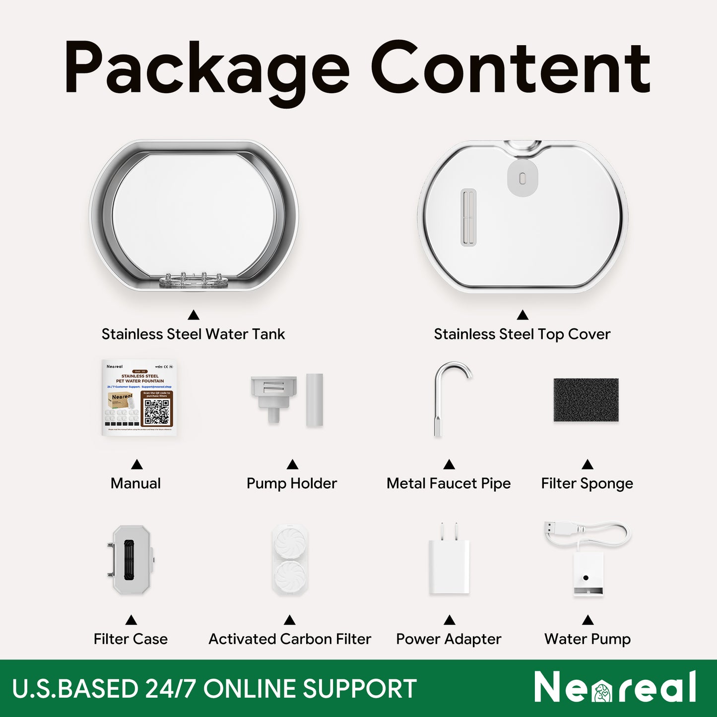 Oval Cat Fountain + 4 Filters, 74oz