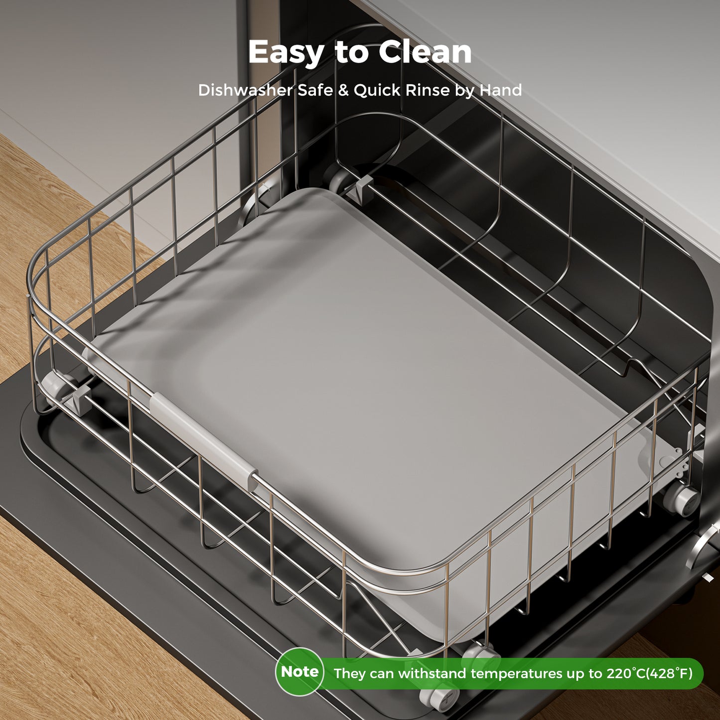 Silicone Pet Food Mat Waterproof - BPA Free Non-Slip Dog Feeding Mat 18.5"x11.5" Grey