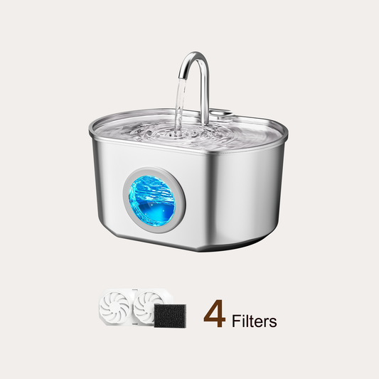 Oval Cat Fountain + 4 Filters, 74oz