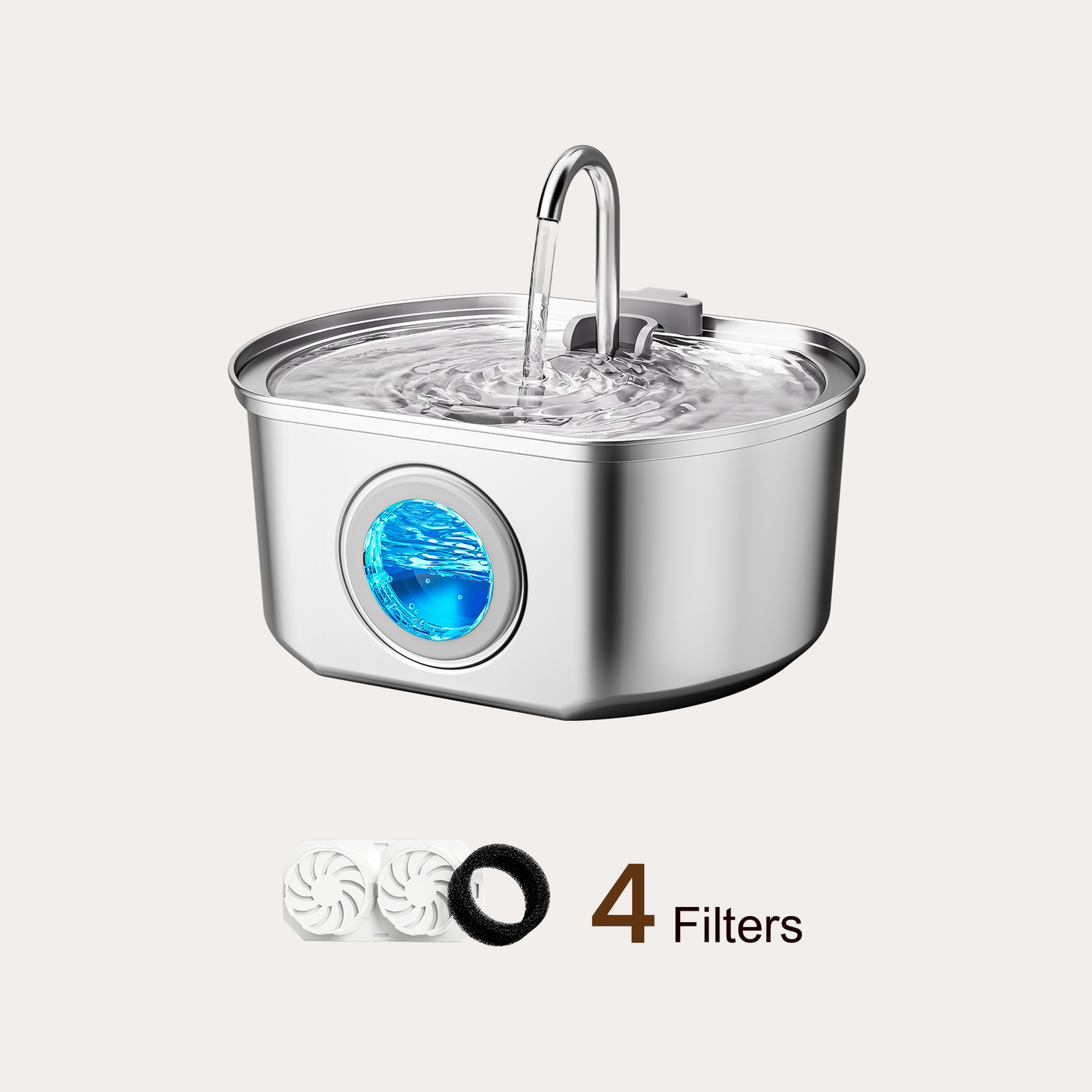 Oval Cat Fountain + 4 Filters, 108oz