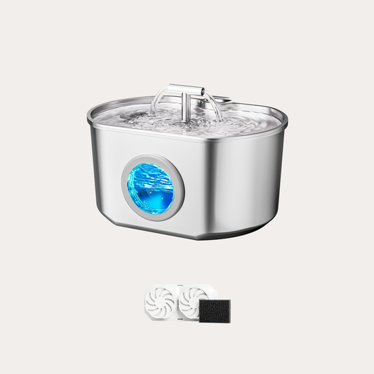Oval Duo Stainless Steel Cat Fountain, 74oz