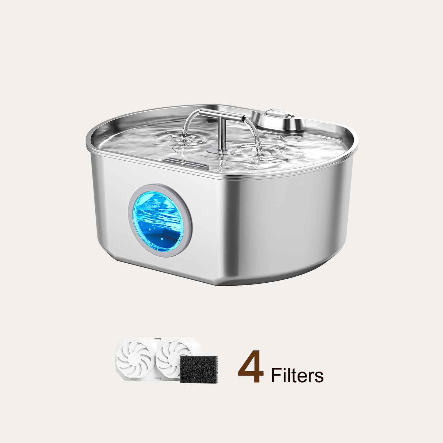 Oval Duo Cat Fountain + 4 Filters, 236oz