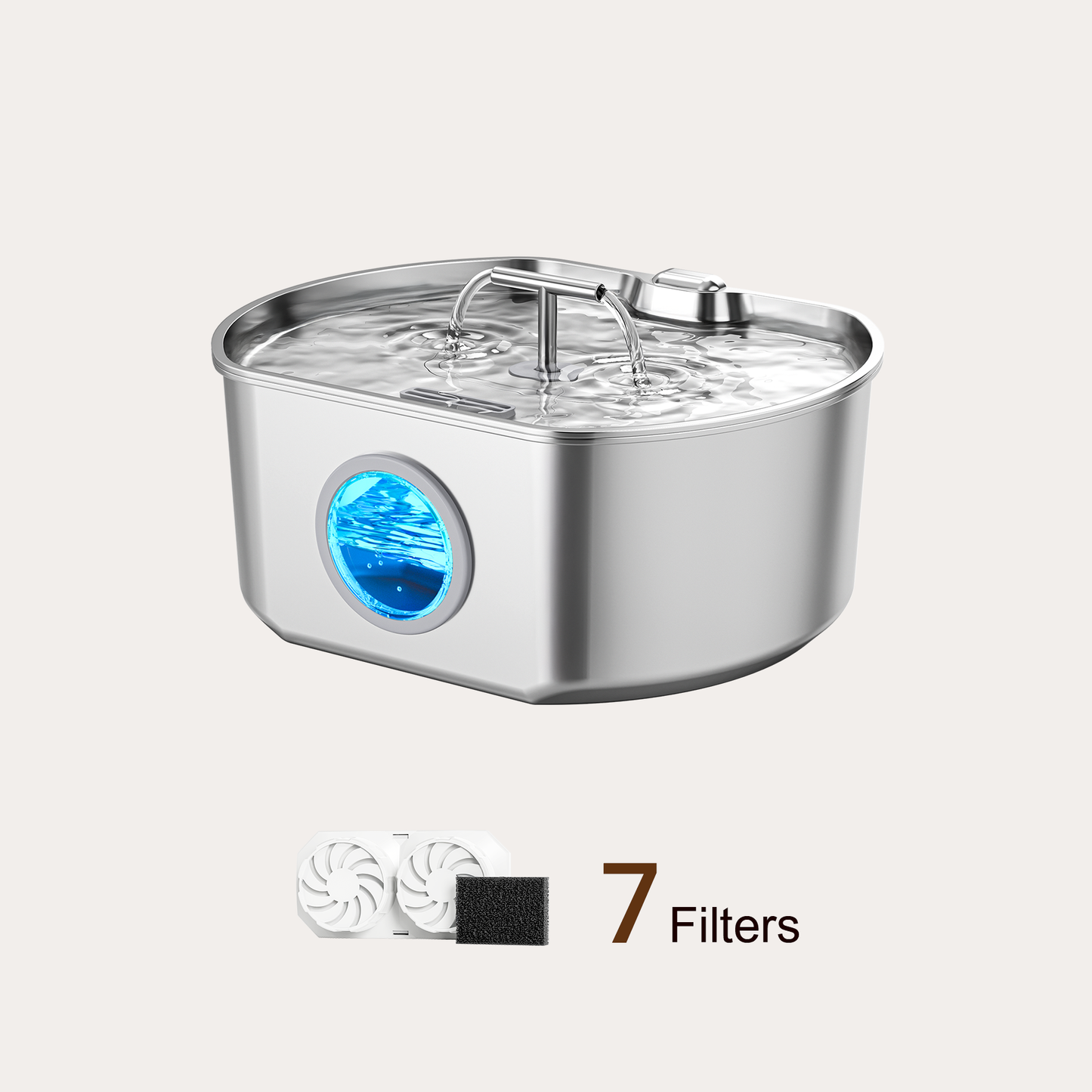 Oval Duo Cat Fountain + 7 Filters, 236oz