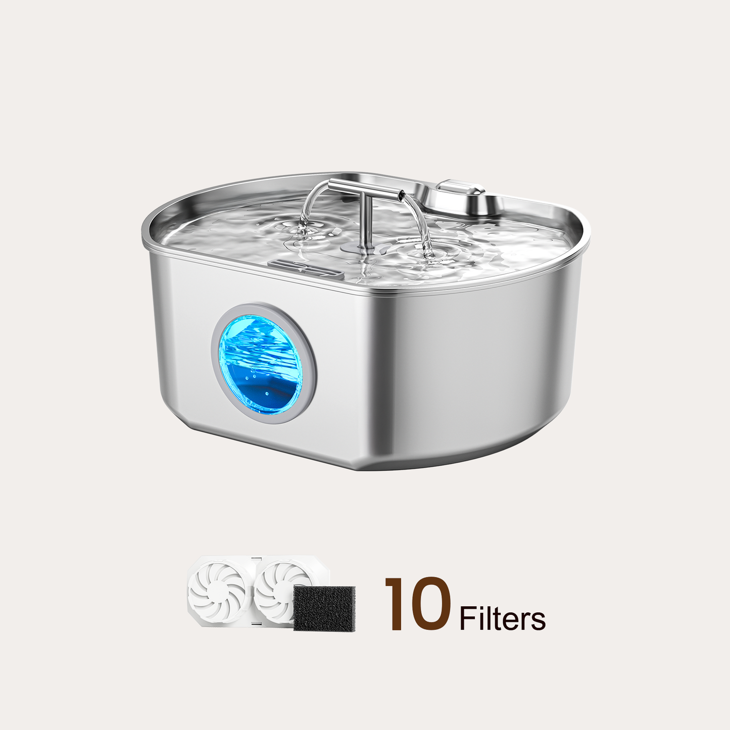 Oval Duo Cat Fountain + 10 Filters, 236oz
