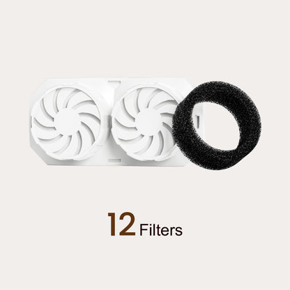 12-Pack Replacement Filters and Pre-Filter Sponges - 2025 Version
