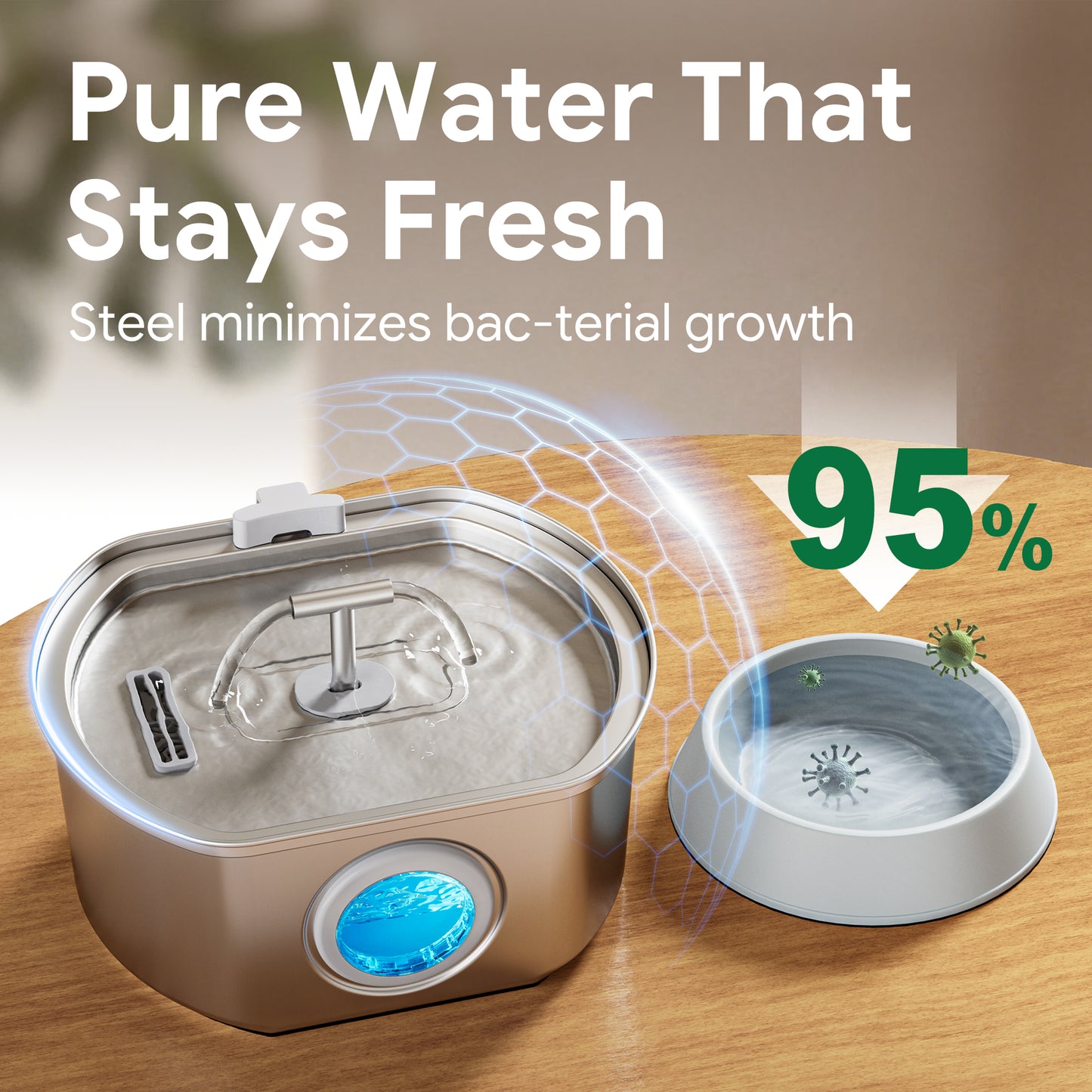 Oval Duo Cat Fountain + 4 Filters, 108oz