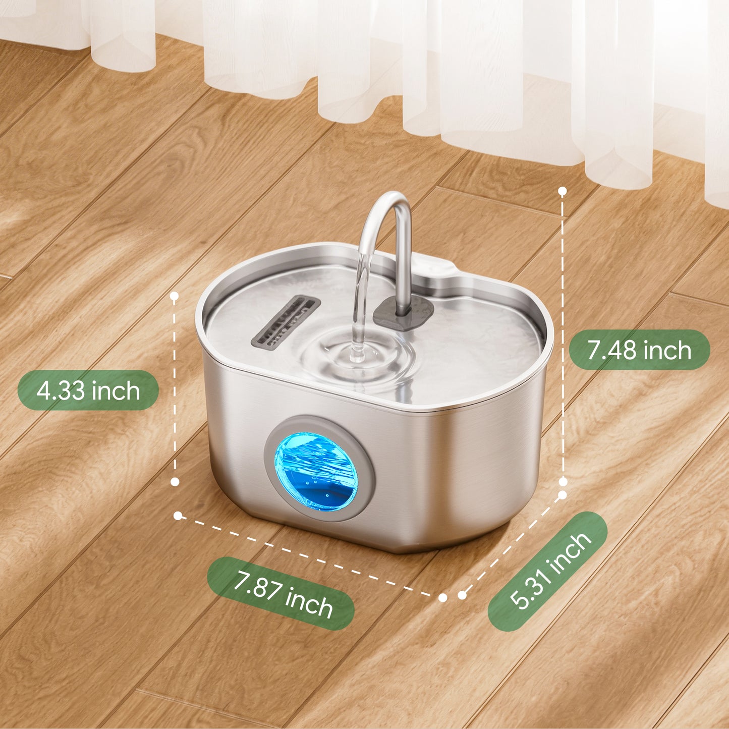 Oval Cat Fountain + 4 Filters, 74oz