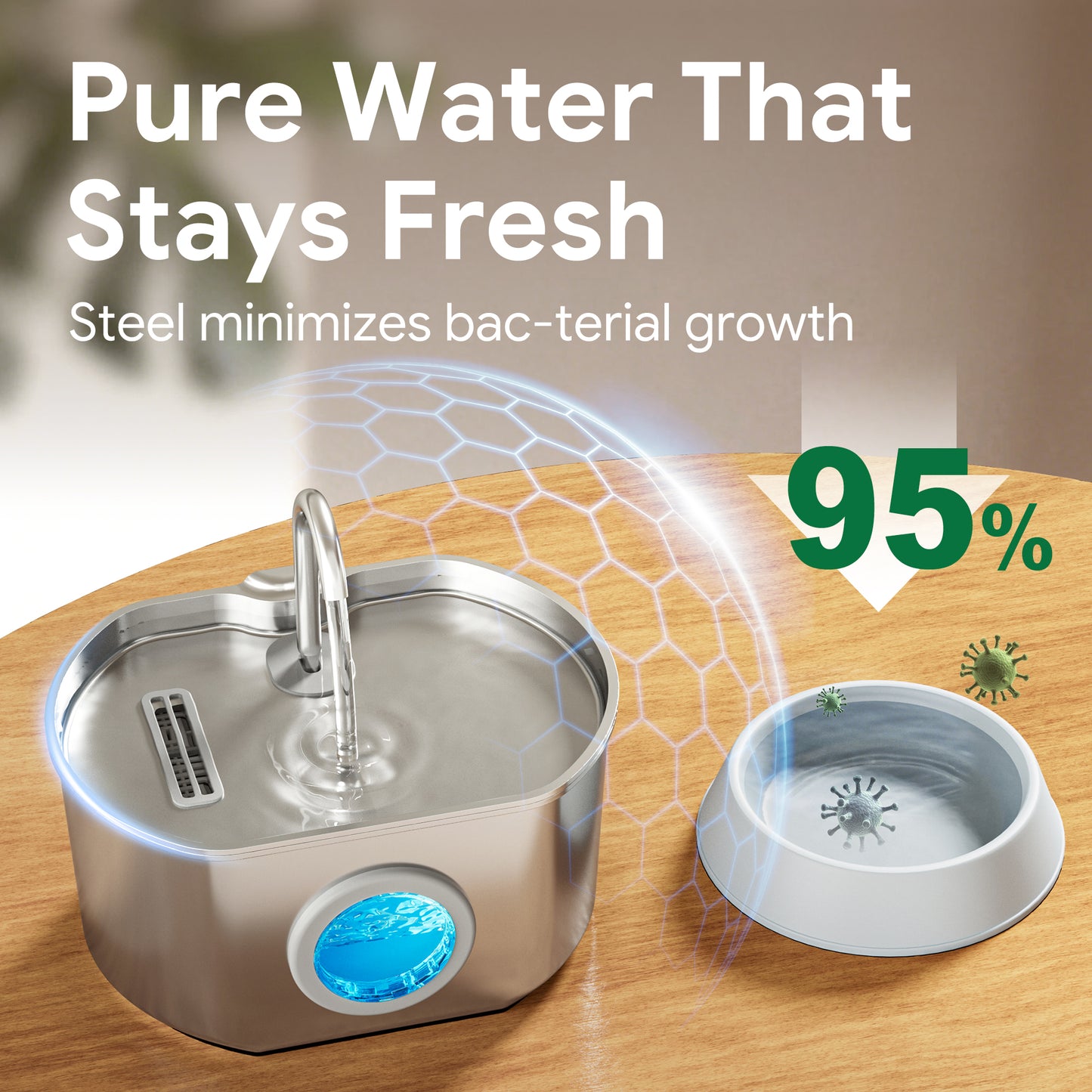 Oval Cat Fountain + 4 Filters, 74oz