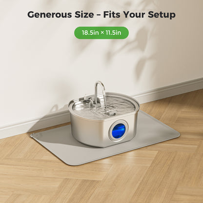 Silicone Pet Food Mat Waterproof - BPA Free 18.5"x11.5" Grey