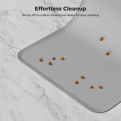 Silicone Pet Food Mat Waterproof - BPA Free 18.5"x11.5" Grey