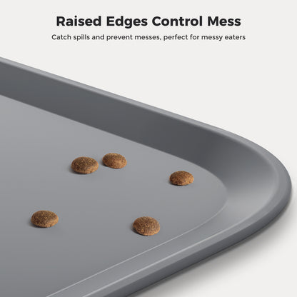 Silicone Pet Food Mat Waterproof - BPA Free 18.5"x11.5" Grey