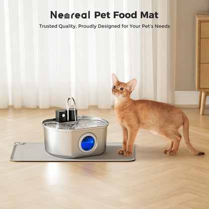 Silicone Pet Food Mat Waterproof - BPA Free 18.5"x11.5" Grey