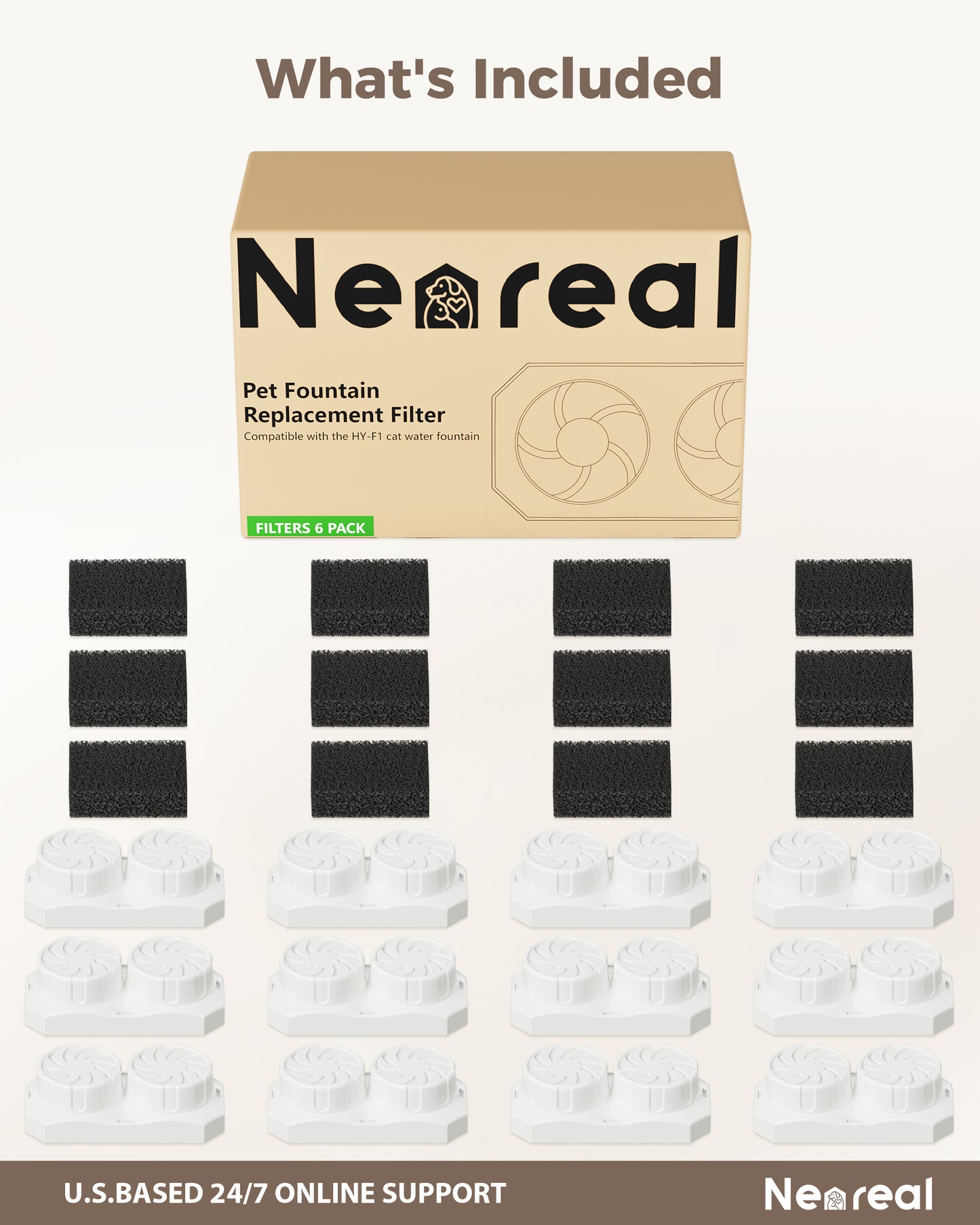 12-Pack Replacement Filters and Sponges for 74oz/2.2L Fountain