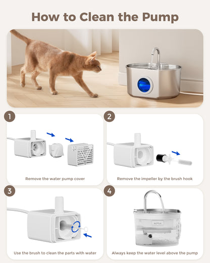 Replacement Pump for 74oz/2.2L Cat Water Fountain