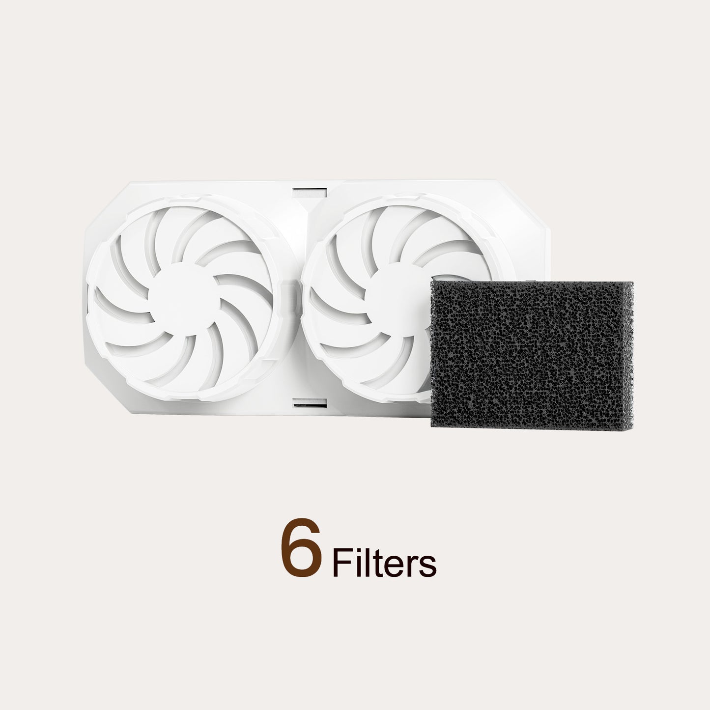 6-Pack Replacement Filters and Sponges for 74oz/2.2L Fountain