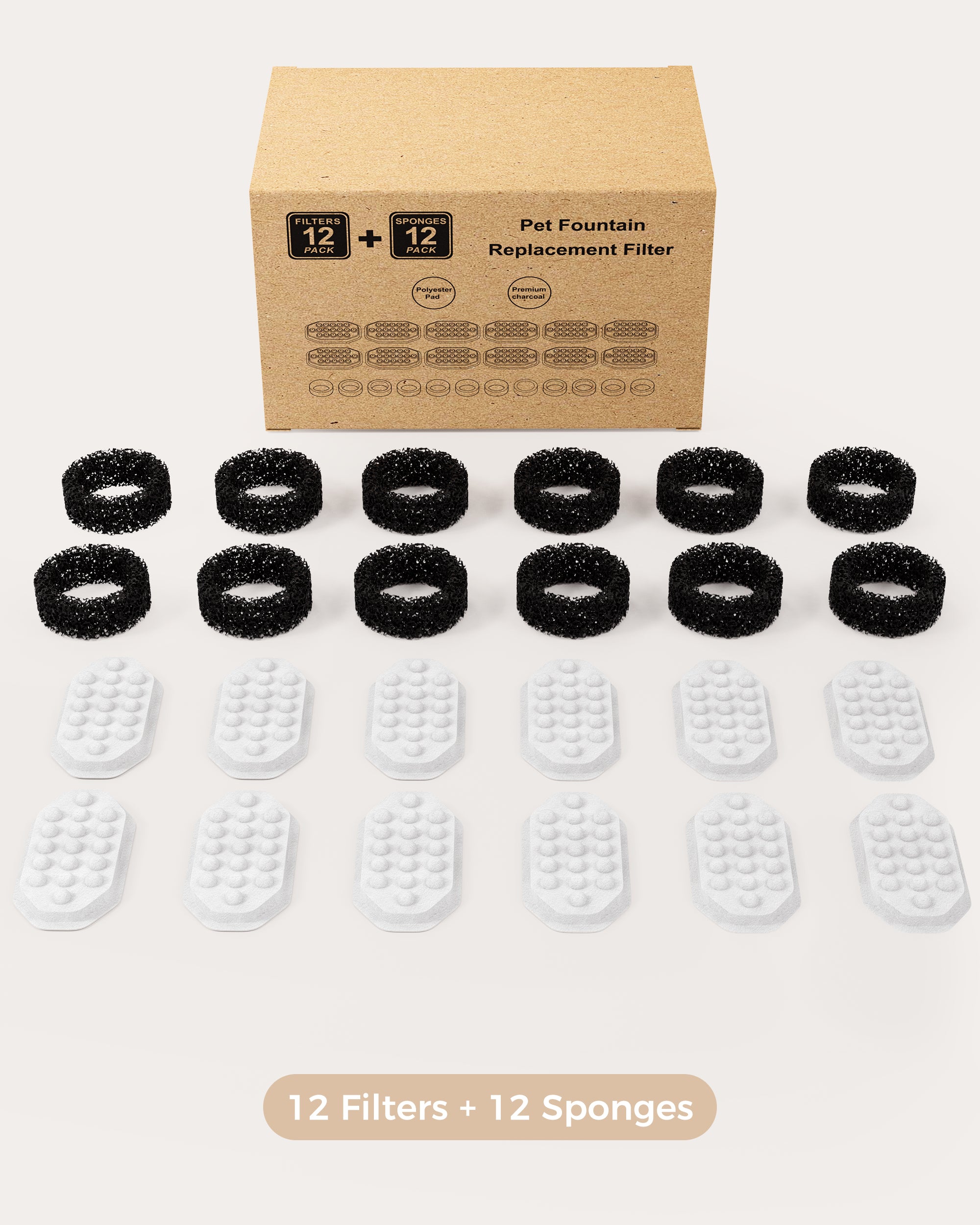 FILTERS REPLACEMENT & Pre-Filter Sponges Suitable For Petlibro 2.5L Cat