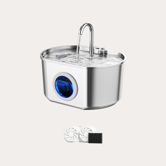 Oval Stainless Steel Cat Fountain, 74oz