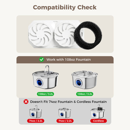 6-Pack Replacement Filters and Pre-Filter Sponges - 2025 Version