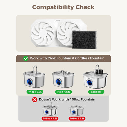 12-Pack Replacement Filters and Sponges for 74oz/2.2L Fountain